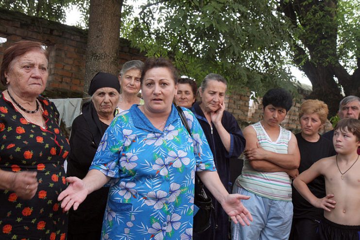 South Ossetian refugees in a camp in Alagir, North Ossetia