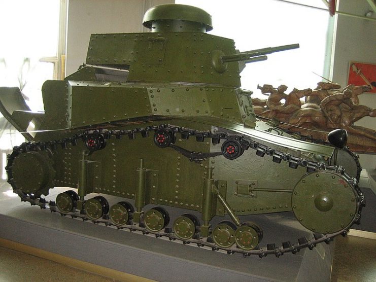 Soviet tank MS-1, displayed in Moscow Military Museum. By Saiga20K CC BY-SA 3.0