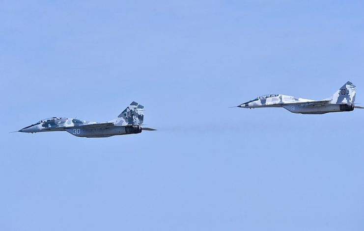 Ukrainian Air Force MiG-29s in August 2017. By Адміністрація Президента України CC BY 4.0