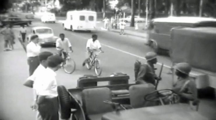 Force Publique soldiers in Léopoldville in 1960