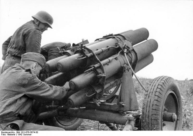 Nebelwerfer 41 being loaded. By Bundesarchiv Bild CC-BY-SA 3.0