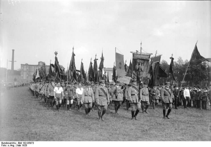 Reichsbanner-Gautag in Brandenburg an der Havel 1928.  By Bundesarchiv Bild CC-BY-SA 3.0