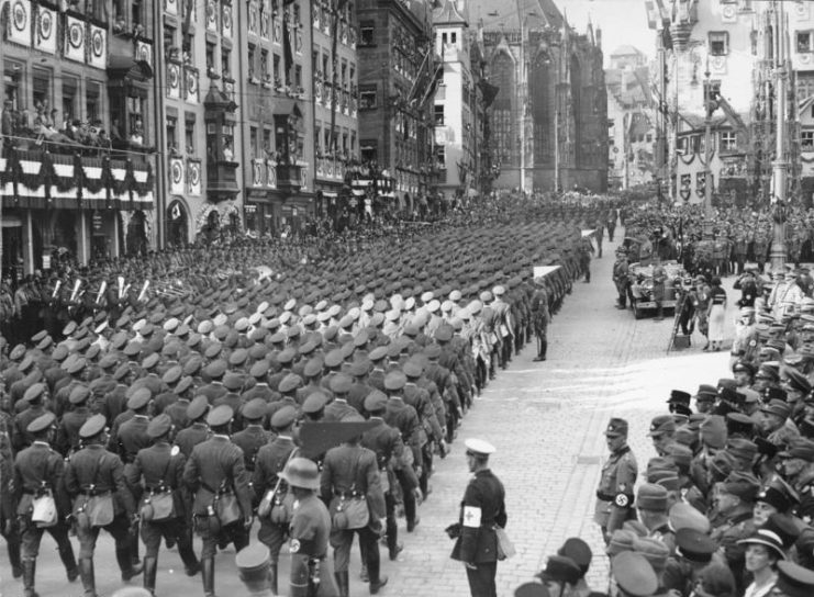 Nazi Party rally 1934. By Bundesarchiv Bild CC-BY-SA 3.0