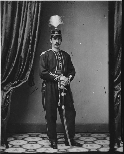 Colonel Rush Hawkins of the 9th New York in full Zouave finery