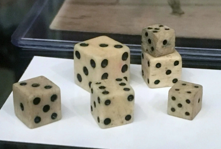 Civil War-era dice such as these were used by soldiers at Antietam to play chuck-a-luck. Photo: Oklahoma Historical Society
