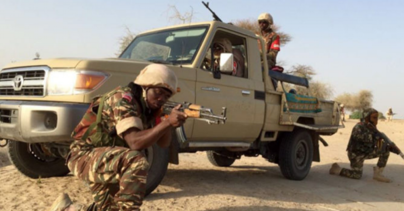 Nigerian soldiers in the village of Zenam Kelouri, the February 29 , 2016.