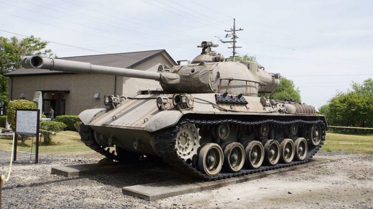 Ground Self Defense Force 61 type tank, at Otsu garrison.Photo: Hunini CC BY-SA 4.0