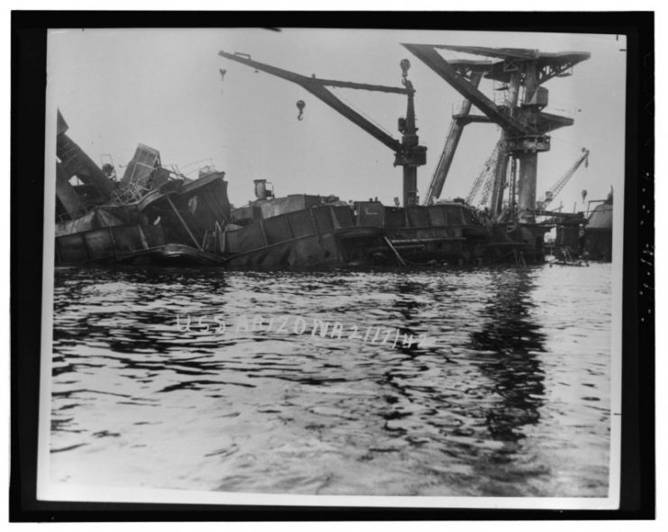 USS Arizona, Submerged off Ford Island, Pearl Harbor.