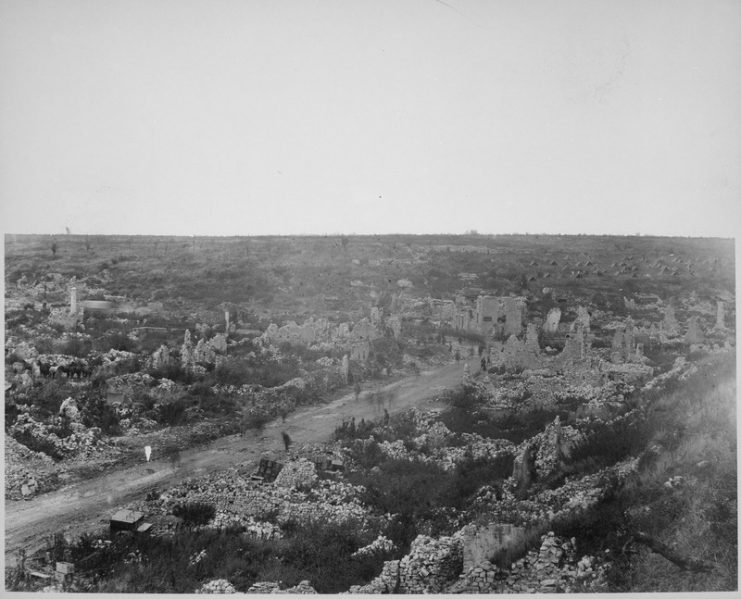 Avocourt, 1918, one of the many destroyed French villages where reconstruction would be funded by reparations