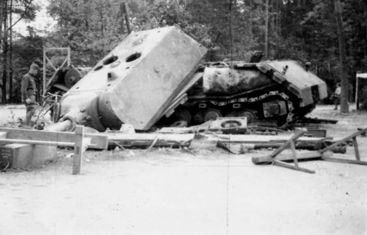 Maus blown up at Kummersdorf 1945