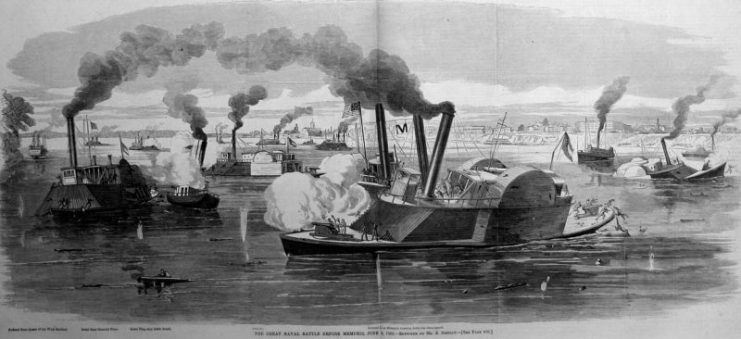 Harper Weekly version of the Battle of Memphis