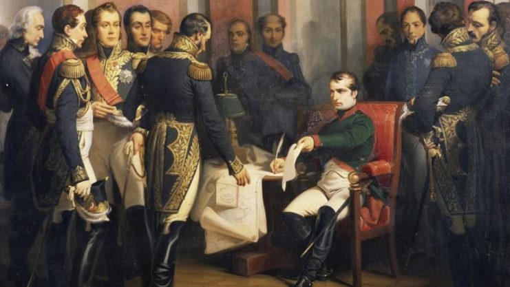 Napoleon Bonaparte and his staff