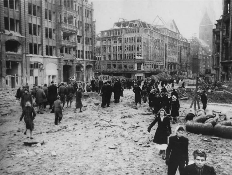 Ruins of Hamburg Pferdemarkt Monckebergstrasse St.Petri 1945