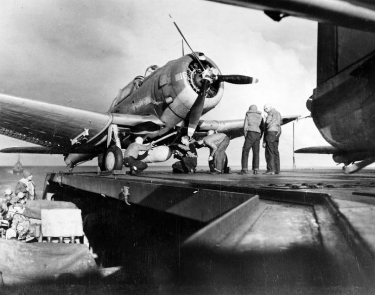 SBD #16 aboard USS Ranger during operation Torch