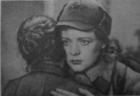 Shot of Zoya from the film “Frontline Friends” – 1941