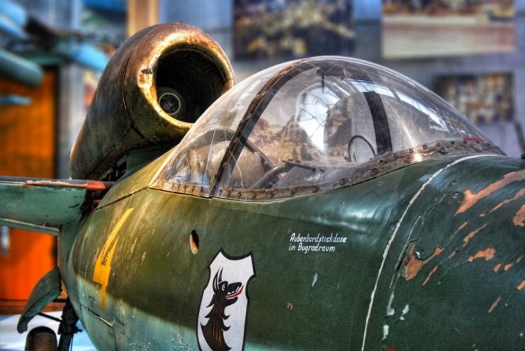 The Heinkel He 162 Volksjäger (“People’s Fighter”).Photo: Daniel Mennerich CC BY-NC-ND 2.0