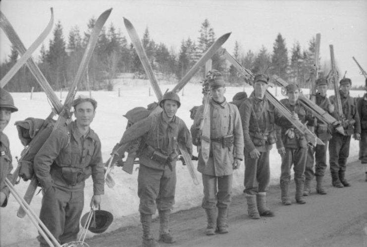 French and Norwegian ski troops, probably on the Narvik front