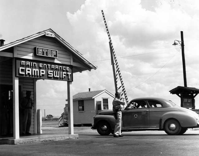 Camp Swift entrance during World War II
