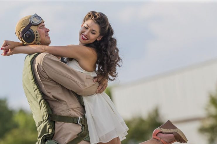 Photo Shoot Image with WWII Airman and Young Lady