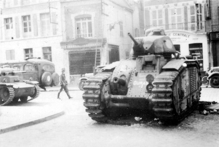 French B1 bis tank s/n 260 Ouragan, of 8e BCC, after its captured by German forces in 1940.