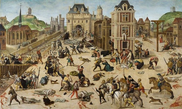 The French Wars of Religion. Part of European wars of religion. A depiction of the St. Bartholomew’s Day massacre by François Dubois