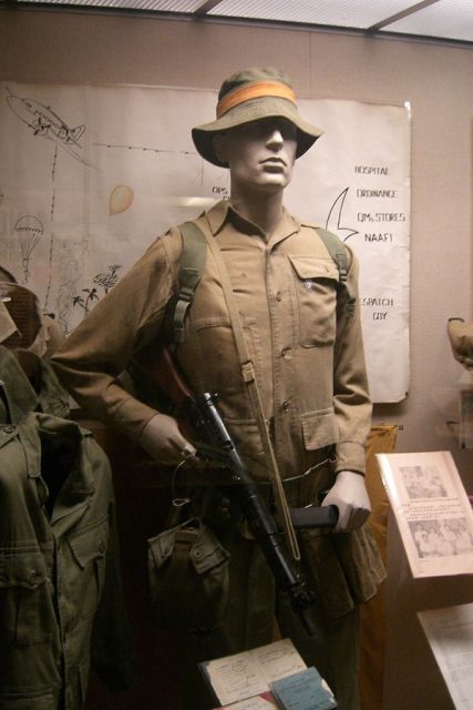 Jungle service dress of the 1st Battalion Somerset Light Infantry used in the Emergency.