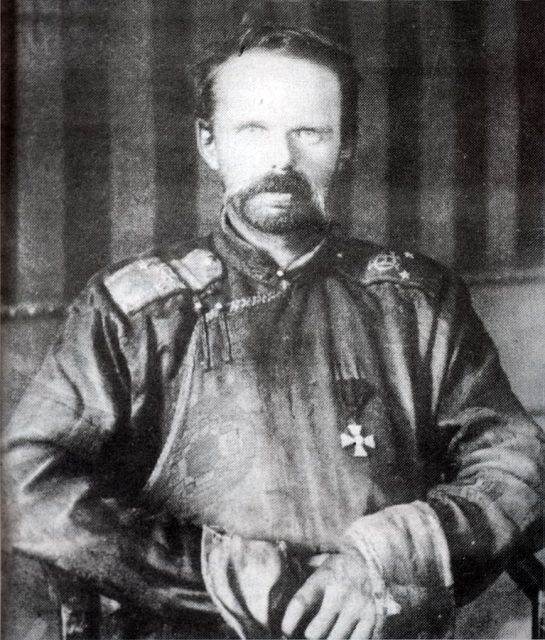Baron Freiherr Roman Nikolai Maximilian von Ungern-Sternberg photographed in Chita, Siberia, around 1920