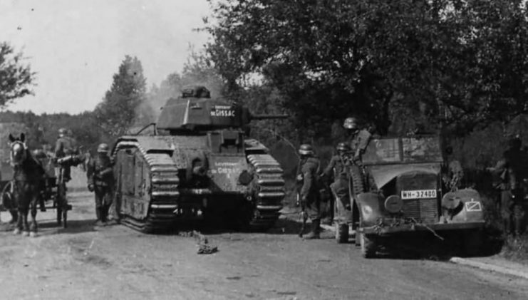 Captured French B1 Bis Tank Named LIEUTENANT DE GISSAC