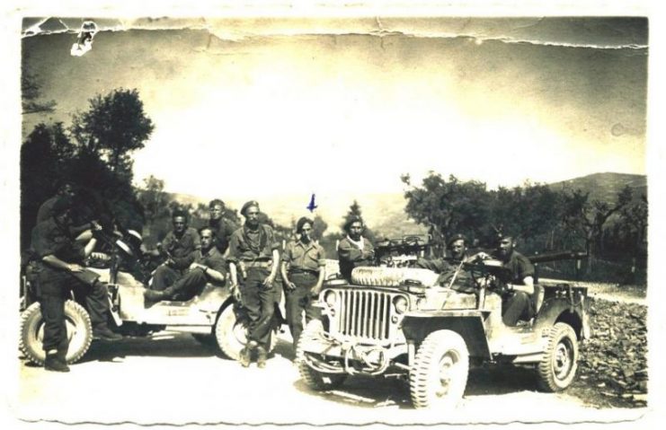 Justo Balerdi/Robert Bruce (centre) on operations in Italy