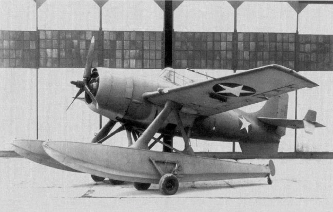 The F4F-3S “Wildcatfish”, a floatplane version of the F4F-3. Edo Aircraft fitted one F4F-3 with twin floats.