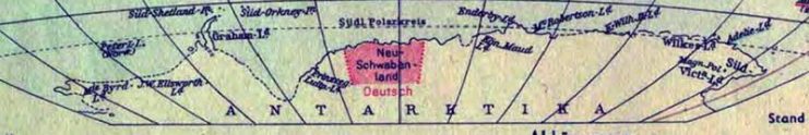 German map of Antarctica (1941) showing Neuschwabenland
