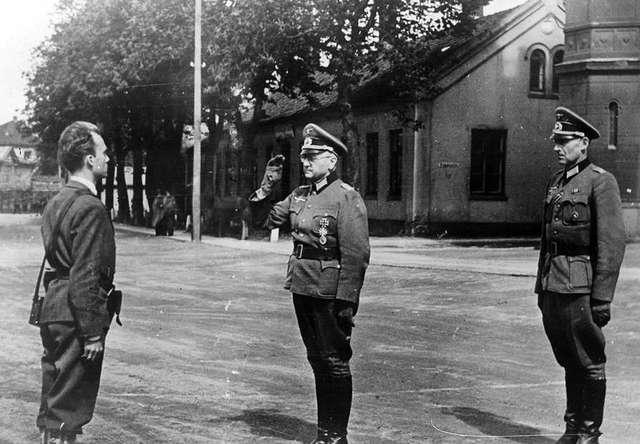 The German surrender of Akershus Fortress to Terje Rollem on 11 May 1945.