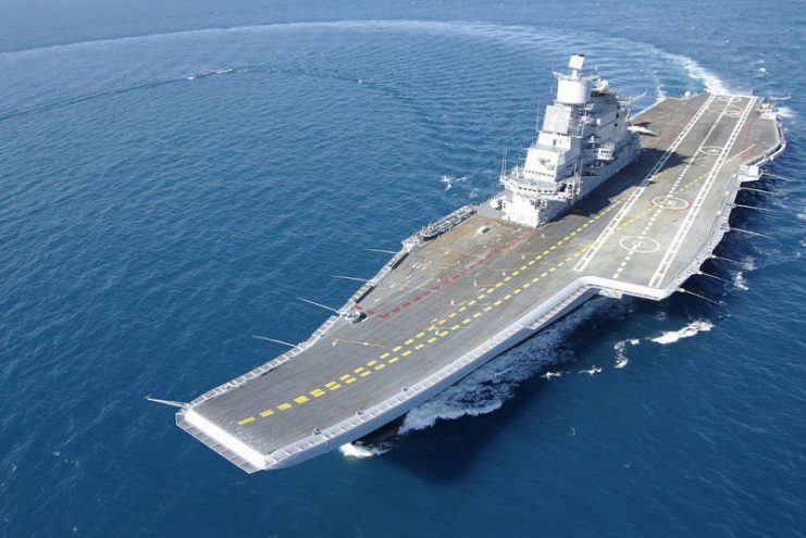 Indian Aircraft Carrier INS Vikramaditya (ex- Gorshkov) during her sea trials.Photo: Indian Navy GODL