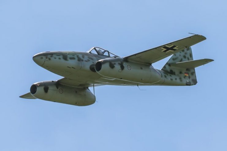 Messerschmitt Me 262 performing demonstration flight in Schoenefeld (SXF) during ILA Berlin Air Show