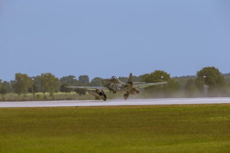 Messerschmitt Me 262 performing demonstration flight in Schoenefeld (SXF) during ILA Berlin Air Show 2014