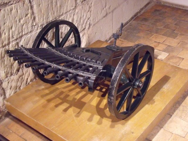 Model of the Leonardo da Vinci Machine Gun.Photo: Elliott Brown CC BY 2.0