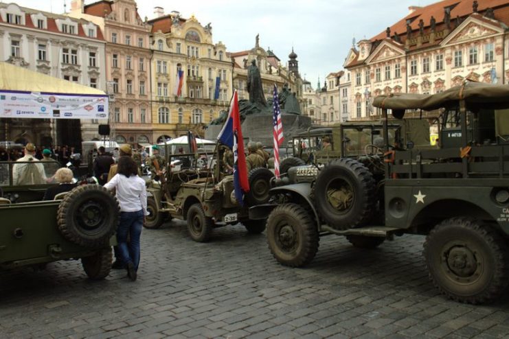 Military equipment on public display during the celebration of 70th Anniversary of liberation of Prague, Czech Republic.Photo: Aktron CC BY 4.0