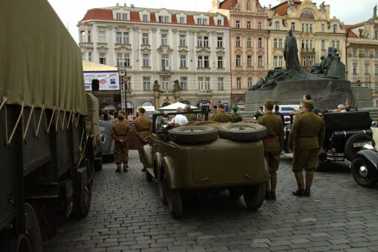 Military equipment on public display during the celebration of 70th Anniversary of liberation of Prague, Czech Republic.Photo: Aktron CC BY 4.0