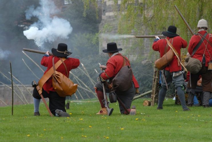 Musket Attack reenactment