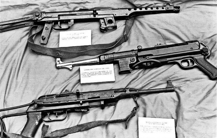 From top to bottom: PPS-43, MP 40, K-50M.