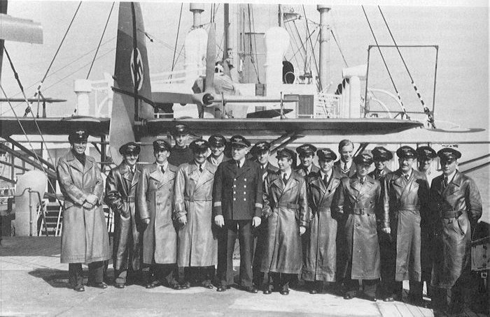 Participants of the Antarctic expedition on the deck “Schwabenland”