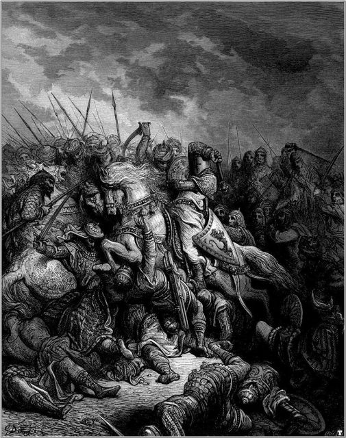Richard the Lionheart and Saladin at the Battle of Arsuf, by Gustave Doré.