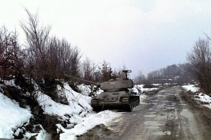 Serbian T-34-85 during Operation Joint Endeavor, 28 Feb 1996