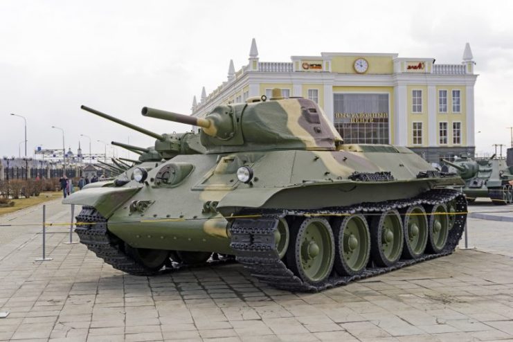 Soviet medium tank T-34 (model 1940) in the museum of military equipment
