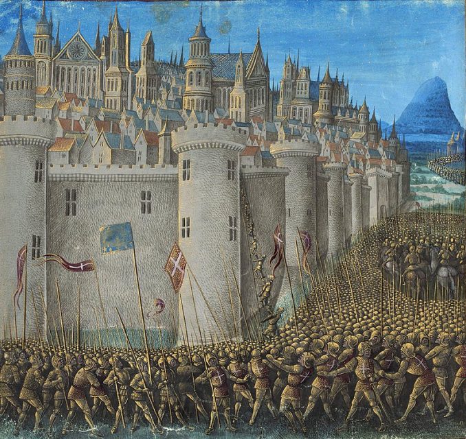 The Siege of Antioch, from a 15th-century miniature painting.