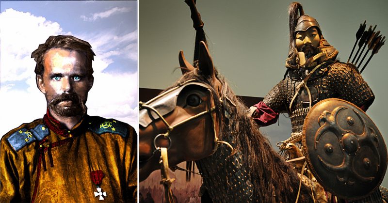 Ungern-Sternberg (left). Genghis Khan (right). Photo: William Cho - CC BY-SA 2.0