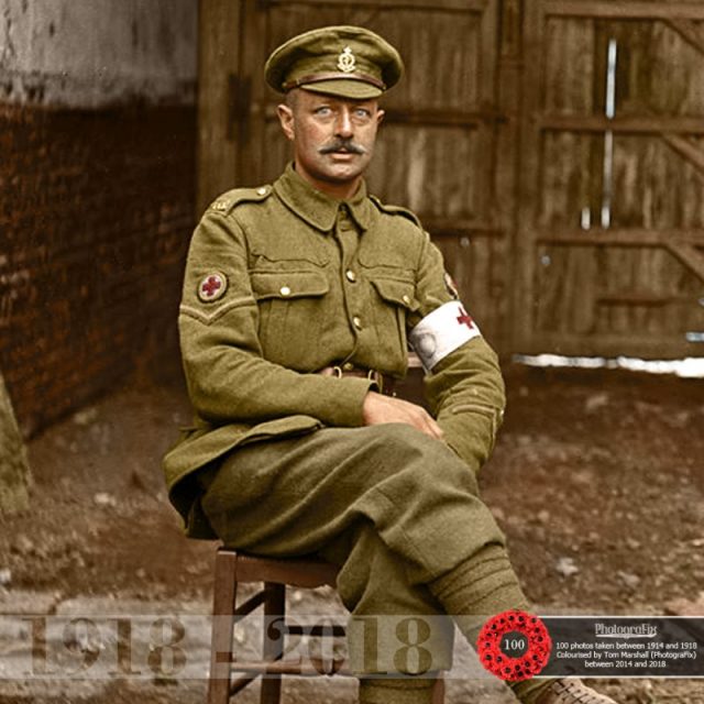 7. An unknown Lance Corporal in the Royal Army Medical Corps, photographed at Vignacourt, France. Original image courtesy of Ross Coulthart, author of ‘The Lost Tommies’ & The Kerry Stokes Collection – Louis & Antoinette Thuillier.