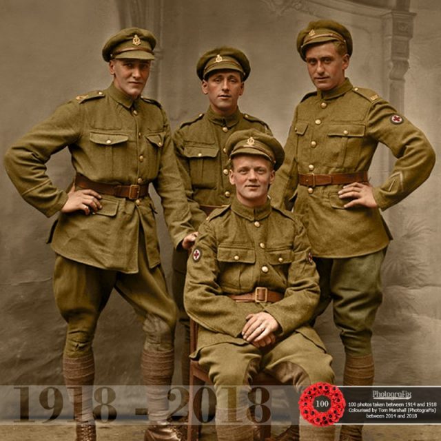 100. Sidney Carr and unknown soldiers, Vignacourt, France. 