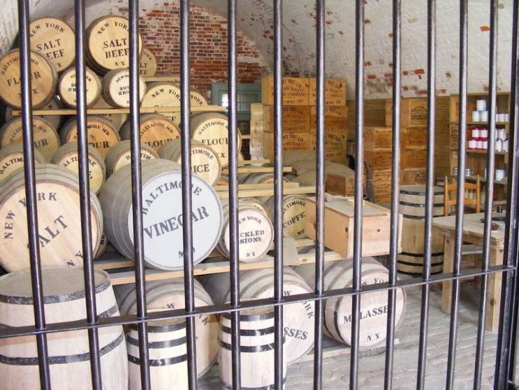 A recreation of American Civil War-era ration storage. Photo – Bahamut0013 / CC BY 3.0