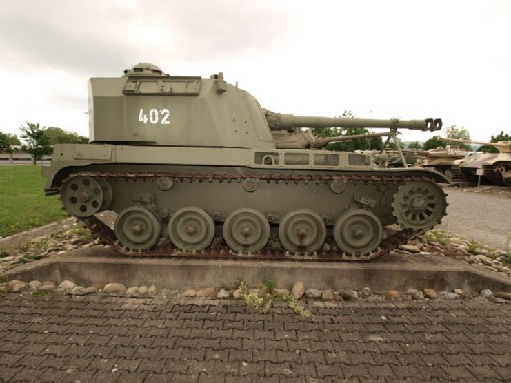 AMX 105mm Mk 62 Self-Propelled Howitzer at the army base Thun, Switzerland.